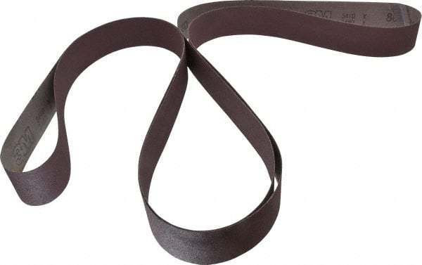 3M - 2" Wide x 132" OAL, 80 Grit, Aluminum Oxide Abrasive Belt - Aluminum Oxide, Medium, Coated, X Weighted Cloth Backing, Series 341D - Caliber Tooling