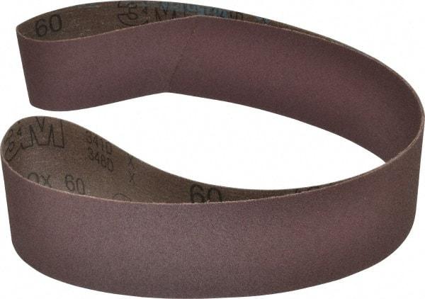 3M - 2-1/2" Wide x 48" OAL, 60 Grit, Aluminum Oxide Abrasive Belt - Aluminum Oxide, Medium, Coated, X Weighted Cloth Backing, Series 341D - Caliber Tooling