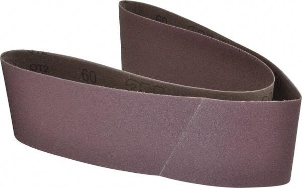 3M - 4" Wide x 48" OAL, 60 Grit, Aluminum Oxide Abrasive Belt - Aluminum Oxide, Medium, Coated, X Weighted Cloth Backing, Series 341D - Caliber Tooling