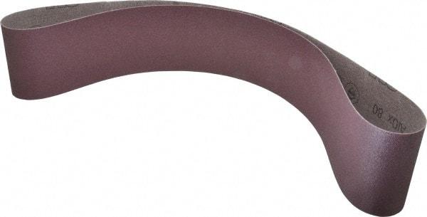 3M - 4" Wide x 54" OAL, 80 Grit, Aluminum Oxide Abrasive Belt - Aluminum Oxide, Medium, Coated, X Weighted Cloth Backing, Series 341D - Caliber Tooling