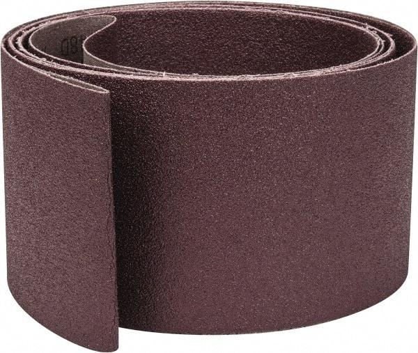 3M - 4" Wide x 132" OAL, 60 Grit, Aluminum Oxide Abrasive Belt - Aluminum Oxide, Medium, Coated, X Weighted Cloth Backing, Series 341D - Caliber Tooling