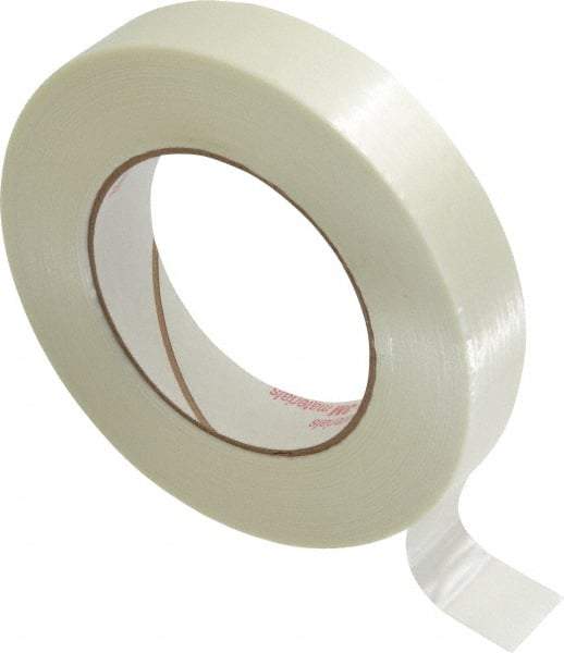 Ability One - 1" x 60 Yd Clear Rubber Adhesive Packaging Tape - Glass Filament Backing, 12 mil Thick, Series 7510-00 - Caliber Tooling