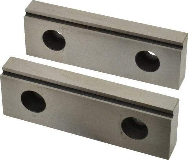 Value Collection - 4" Wide x 1.378" High x 15mm Thick, Step Vise Jaw - Steel, Fixed Jaw - Caliber Tooling