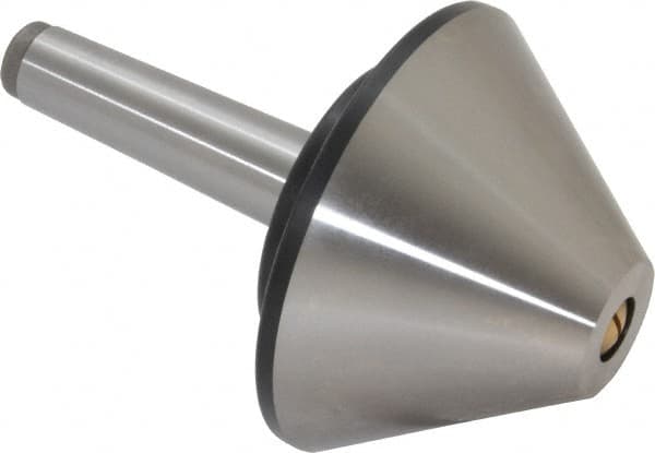 Value Collection - MT3 Taper Shank, 4.2" Head Diam Live Center - 1,200 Max RPM, 32mm Point Diam, 160mm Point Length, 800 Lb Max Workpc, Bull Nose Point - Caliber Tooling