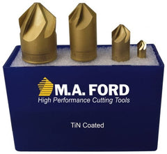 M.A. Ford - 4 Piece, 1/4 to 1" Head Diam, 82° Included Angle, Single End Countersink Set - Caliber Tooling