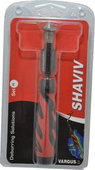 Shaviv - 3 Piece, High Speed Steel Blade, Hand Deburring Tool Set - FR Blade Holder, For Hole Edge - Caliber Tooling