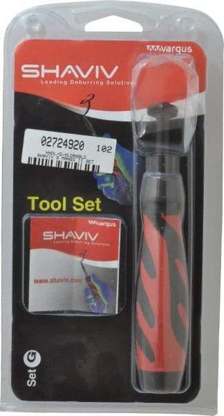 Shaviv - 4 Piece, High Speed Steel Blade, Hand Deburring Tool Set - G Blade Holder, For Slot/Keyway - Caliber Tooling