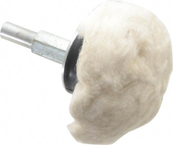 Dico - 2" Diam, 1/4" Shank Diam, Mushroom Shaped Mounted Bob - Hard Density, 2-1/2" Head Length, Wool Felt - Caliber Tooling