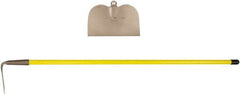 Ampco - 6-1/8" High x 11-1/2" Wide Square Aluminum Bronze Hoe - 55" Long Fiberglass Straight Handle, No Step - Caliber Tooling