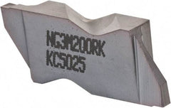 Kennametal - 3M200NG K Grade KC5025, 2mm Cutting Width Carbide Grooving Insert - 2.39mm Max Depth of Cut, Right Hand, 0.19mm Corner Radius, TiAlN Finish - Caliber Tooling