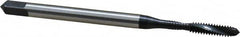 Emuge - #4-40 UNC 2 Flute 3BX Modified Bottoming Spiral Flute Tap - Cobalt, Oxide Finish, 2.205" OAL, Right Hand Flute, Right Hand Thread, Series Rekord D-Ti - Caliber Tooling