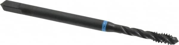 Emuge - #6-32 UNC 3 Flute 3B Modified Bottoming Spiral Flute Tap - Cobalt, Oxide Finish, 2.205" OAL, Right Hand Flute, Right Hand Thread, Series Enorm-VA - Caliber Tooling