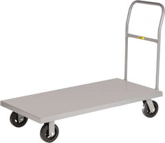 Little Giant - 1,600 Lb Capacity Steel Platform Truck - Steel Deck, 24" OAW, 36" Platform Length x 9" Platform Height, Mold On Rubber Casters - Caliber Tooling