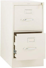 Hon - 26" Wide x 29" High x 26-1/2" Deep, 2 Drawer Vertical File with Lock - Steel, Putty - Caliber Tooling