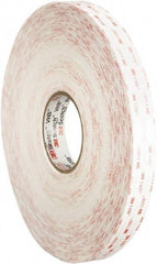 3M - 2" x 36 Yd Acrylic Adhesive Double Sided Tape - 45 mil Thick, White, Foam Liner - Caliber Tooling