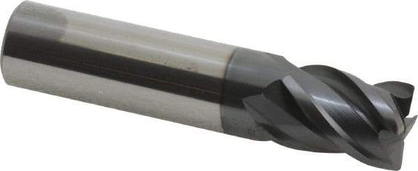 ProMax - 5/8", 4 Flute, Single End, Solid Carbide, 0.03" Corner Radius End Mill - 3" OAL, 40° Helix, Right Hand Flute, 7/8" LOC, Right Hand Cut - Caliber Tooling