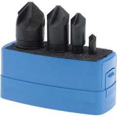 M.A. Ford - 4 Piece, 1/4 to 1" Head Diam, 90° Included Angle, Single End Countersink Set - Caliber Tooling