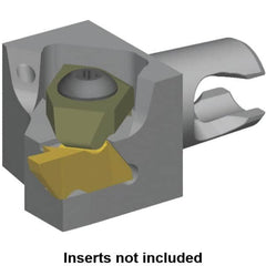 Kennametal - NG2R Insert, 20mm Head Length, Modular Grooving Cutting Unit Head - Right Hand Cut, System Size KM16, Through Coolant, Series Micro Top Notch - Caliber Tooling