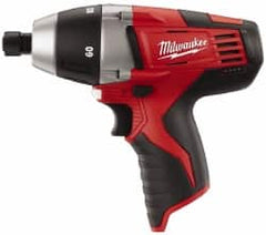 Milwaukee Tool - 12 Volts, Lithium-Ion Battery, 1/4 Inch Keyless Chuck, Pistol Grip Cordless Drill - 250, 750 RPM, 60 Inch/Lbs. Torque, Reversible - Caliber Tooling