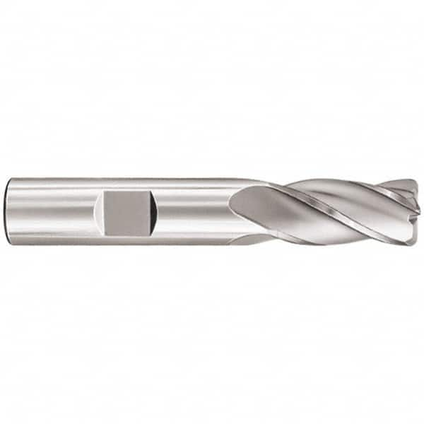 SGS - 1/4", 4 Flute, Single End, Solid Carbide, 0.015" Corner Radius End Mill - 2-1/2" OAL, 30° Helix, Right Hand Flute, 3/4" LOC, Right Hand Cut - Caliber Tooling