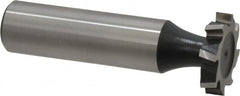 Interstate - 3/4" Diam x 5/32" Face Width, High Speed Steel, 10 Teeth, Shank Connection Woodruff Keyseat Cutter - Uncoated, 2-5/32" OAL x 1/2" Shank, Staggered Teeth, ANSI 506, Old Standard 8 - Caliber Tooling