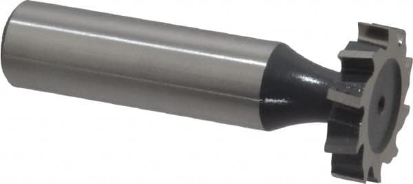 Interstate - 7/8" Diam x 3/16" Face Width, High Speed Steel, 10 Teeth, Shank Connection Woodruff Keyseat Cutter - Uncoated, 2-3/16" OAL x 1/2" Shank, Staggered Teeth, ANSI 607, Old Standard 11 - Caliber Tooling