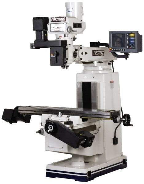 Vectrax - 49" Long x 9" Wide, 3 Phase Acurite Millpower CNC Milling Machine - Variable Speed Pulley Control, R8 Taper, 3 hp - Caliber Tooling