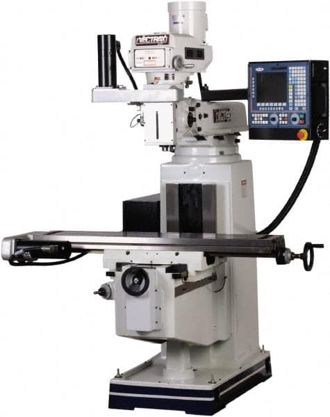 Vectrax - 54" Long x 10" Wide, 3 Phase CNC Milling Machine - Variable Speed Pulley Control, R8 Taper, 5 hp - Caliber Tooling