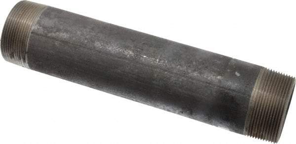 Made in USA - Schedule 80, 2" Diam x 10" Long Black Pipe Nipple - Threaded - Caliber Tooling