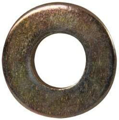 Made in USA - 1/4" Screw, Grade 8 Alloy Steel SAE Flat Washer - 9/32" ID x 5/8" OD, 0.072" Thick, Zinc Yellow Dichromate Finish - Caliber Tooling