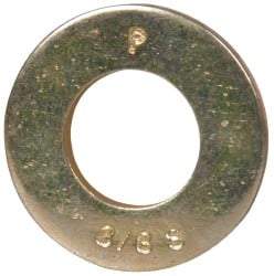 Made in USA - 3/8" Screw, Grade 8 Alloy Steel SAE Flat Washer - 13/32" ID x 13/16" OD, 0.072" Thick, Zinc Yellow Dichromate Finish - Caliber Tooling