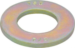 Made in USA - 7/8" Screw, Grade 8 Alloy Steel SAE Flat Washer - 15/16" ID x 1-3/4" OD, 0.16" Thick, Zinc Yellow Dichromate Finish - Caliber Tooling