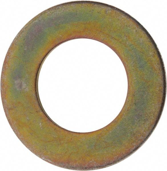 Made in USA - 1-3/8" Screw, Grade 8 Alloy Steel SAE Flat Washer - 1-7/16" ID x 2-3/4" OD, 0.213" Thick, Zinc Yellow Dichromate Finish - Caliber Tooling