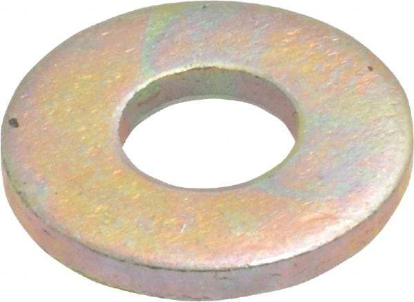 Made in USA - 1/4" Screw, Grade 8 Alloy Steel USS Flat Washer - 0.307" ID x 0.749" OD, 0.08" Thick, Zinc Yellow Dichromate Finish - Caliber Tooling