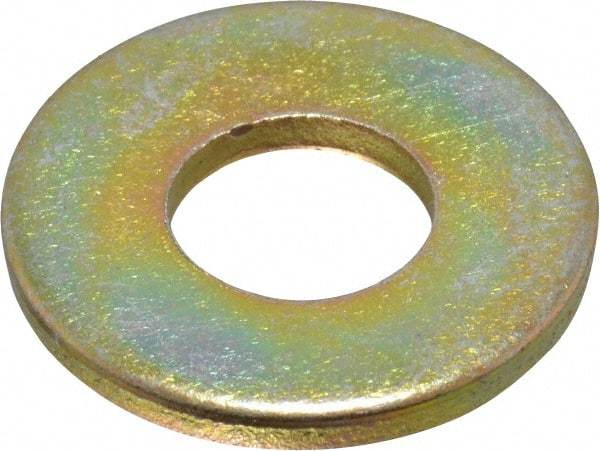 Made in USA - 5/16" Screw, Grade 8 Alloy Steel USS Flat Washer - 0.37" ID x 0.905" OD, 0.104" Thick, Zinc Yellow Dichromate Finish - Caliber Tooling