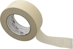 3M - 2" Wide x 60 Yd Long Tan Paper Masking Tape - Series 2214, 5.4 mil Thick, 23 In/Lb Tensile Strength - Caliber Tooling