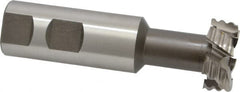 Interstate - 1-1/4" Cut Diam, 31/64" Cut Width, 21/32" Neck Diam, 1" Shank Diam, 3-15/16" OAL, M42 Cobalt T-Slot Cutter - Uncoated, 5/8" Bolt, 3-29/64" Shank Length, Straight Teeth, 6 Teeth, Roughing - Caliber Tooling