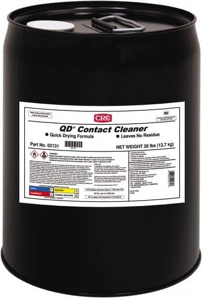 CRC - 5 Gallon Pail Contact Cleaner - 0°F Flash Point, 22,600 Volt Dielectric Strength, Flammable, Food Grade, Plastic Safe - Caliber Tooling