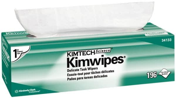 Kimtech - Dry Clean Room/Lab/Critical Task Wipes - Pop-Up, 11-3/4" x 11-3/4" Sheet Size, White - Caliber Tooling