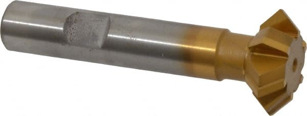 Whitney Tool Co. - 1° 1" Cut Diam, 3/8" Cut Width, 1/2" Shank, Carbide-Tipped Double-Angle Cutter - Caliber Tooling