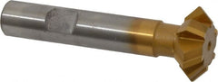 Whitney Tool Co. - 1° 1" Cut Diam, 3/8" Cut Width, 1/2" Shank, Carbide-Tipped Double-Angle Cutter - Caliber Tooling