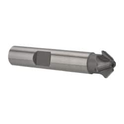 Whitney Tool Co. - 1/2" Diam x 1/8" Width of Cut, 45° Included Angle, Shank Connection, Carbide Tipped Single Angle Cutter - 3/8" Shank Diam, 2-1/8" Overall Length, Right Hand Cut, Uncoated - Caliber Tooling