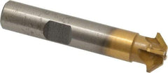 Whitney Tool Co. - 1/2" Diam x 1/8" Width of Cut, 45° Included Angle, Shank Connection, Carbide Tipped Single Angle Cutter - 3/8" Shank Diam, 2-1/8" Overall Length, Right Hand Cut, TiN Coated - Caliber Tooling