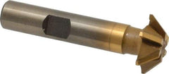 Whitney Tool Co. - 3/4" Diam x 3/16" Width of Cut, 45° Included Angle, Shank Connection, Carbide Tipped Single Angle Cutter - 3/8" Shank Diam, 2-1/8" Overall Length, Right Hand Cut, TiN Coated - Caliber Tooling