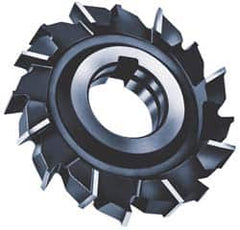 Made in USA - 4" Diam x 5/16" Width of Cut, 18 Teeth, Cobalt Side Milling Cutter - Staggered Teeth, Uncoated - Caliber Tooling