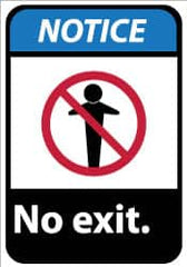 NMC - Notice - No Exit, Aluminum Exit Sign - 10" Wide x 14" High - Caliber Tooling