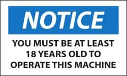 NMC - Security & Admittance Label, Header: NOTICE - Legend: Notice - Turn Off When Not in Use, English, Black, Blue & White, 5" Long x 3" High, Sign Muscle Finish - Caliber Tooling