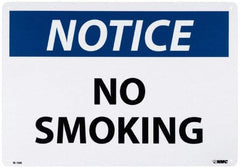 NMC - "Notice - No Smoking", 14" Long x 20" Wide, Aluminum Safety Sign - Rectangle, 0.04" Thick, Use for Accident Prevention - Caliber Tooling