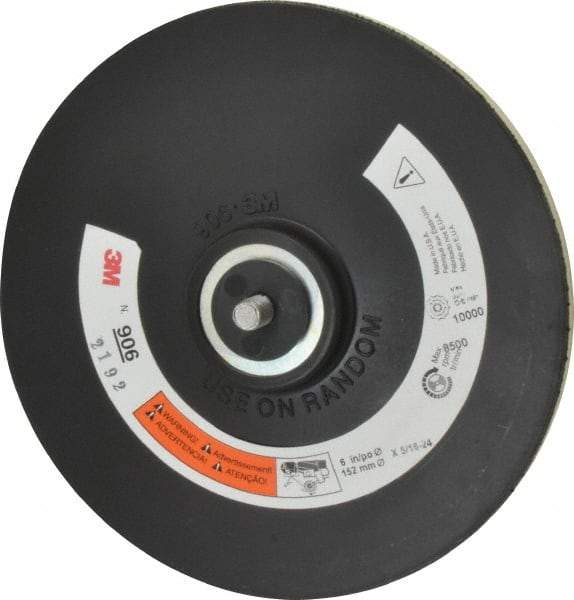 3M - 6" Diam Hook & Loop Disc Backing Pad - Medium Density, 8,500 RPM - Caliber Tooling