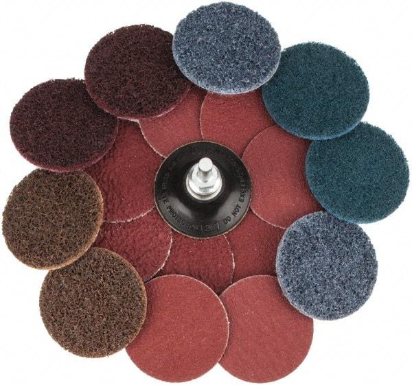 3M - 19 Piece, 2" Disc Diam, Abrasive Disc Kit - Coated & Nonwoven, Aluminum Oxide\xB6Silicon Carbide - Caliber Tooling